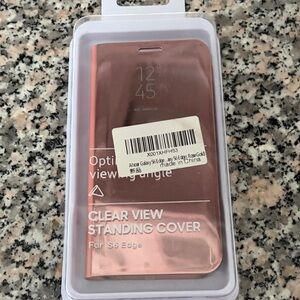 Samsung Galaxy S6 Edge Clear View Cover - Pink Gold